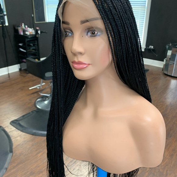 Elegant Black Braided Wig - Picture 3 of 4